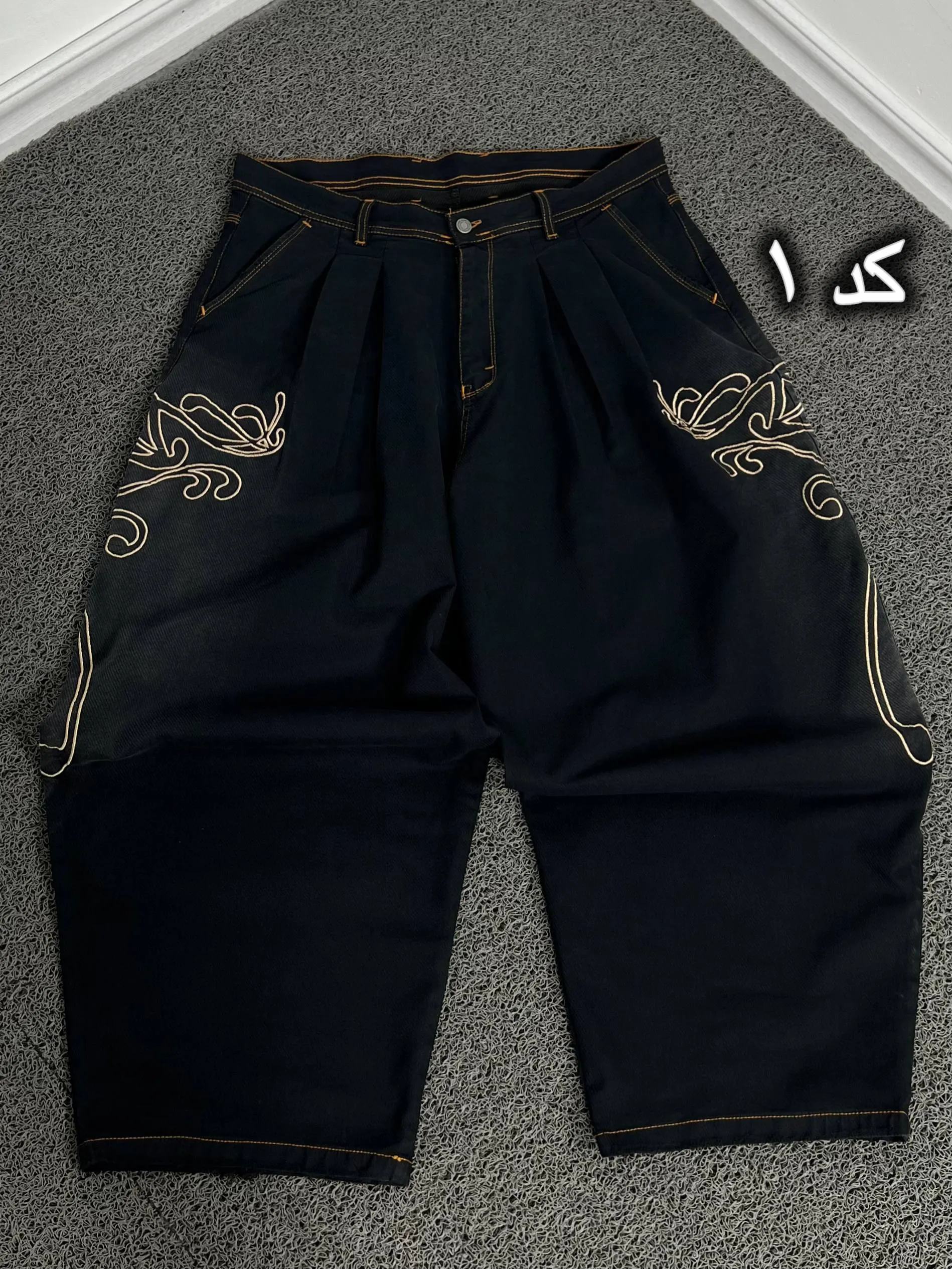 شلوار بالونی جین بغل گلدوزی  کد (۷۰)